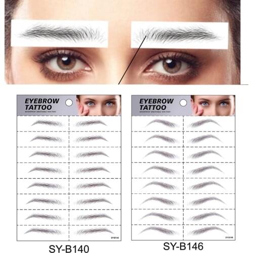 8Pair Magic 3D Hair-like Eyebrow Tattoo Sticker False Eyebrows Long Lasting Waterproof Eye Brow Stickers Microblading Tools