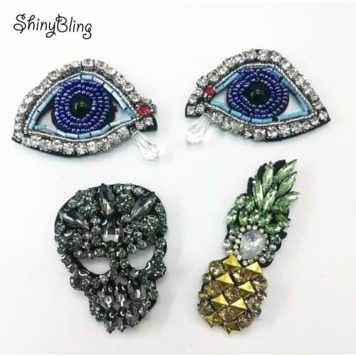 Beaded Applications for Clothes Beaded Applique Sew On Bead Rhinstone Patch For DIY Shoes Bags