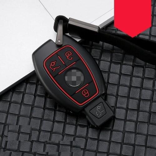 Car Carbon Fiber Alloy Key Case Cover Holder For Mercedes benz A B R G Class GLK GLA w204 W251 W463 W176 Etc