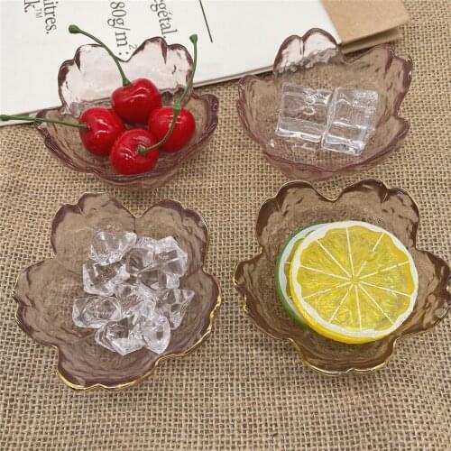 Cherry Sauce dish Glass small plate Blossoms Sauce Dish Pink Originality Vinegar Yogurt Fruit Dessert Salad Bowl Tableware gifts