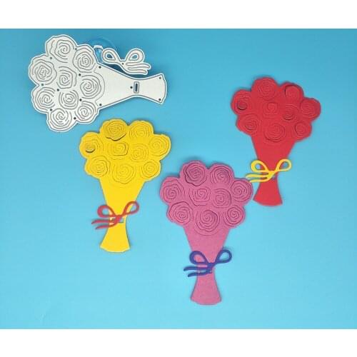 New style bouquet of roses, bouquet metal cutting mold photo album cardboard DIY gift card decoration embossed crafts