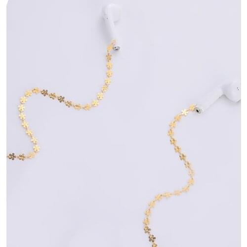 Teamer Heart Pearl Beads Chain for Airpods Women Men Anti-Lost Glasses Lanyard Flower Chain Necklace Neck Holder Accessories
