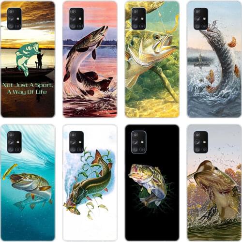 Bass Fishing Lake Fisherman Soft Case for Samsung Galaxy A10 A21 A30 A50 A70 S A20 E A40 A01 A11 A31 A41 A51 A71 A81 A91 Cover