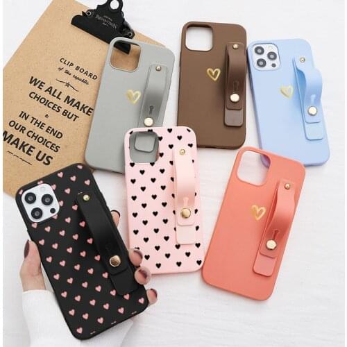 Wrist Strap Case For Huawei P30 P20 P40 Lite E Pro P Smart Y6 2019 2021 Honor 8X 8A 9A 9X 10i 20i 10 20 Lite Holder Heart Cover
