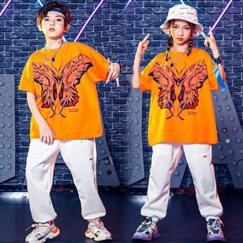 Kids Show Stage Wear Clothing Tshirt Jogger Cargo Pants For Girls Boys Competitions Hip Hop Jazz Dance Costume Clothes Set