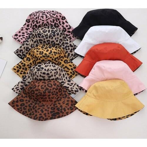 Two Side Leopard Bucket Hats For Women Reversible Panama Sun Hat Windproof Ladies Korean Beach Fisherman Hat панама женская
