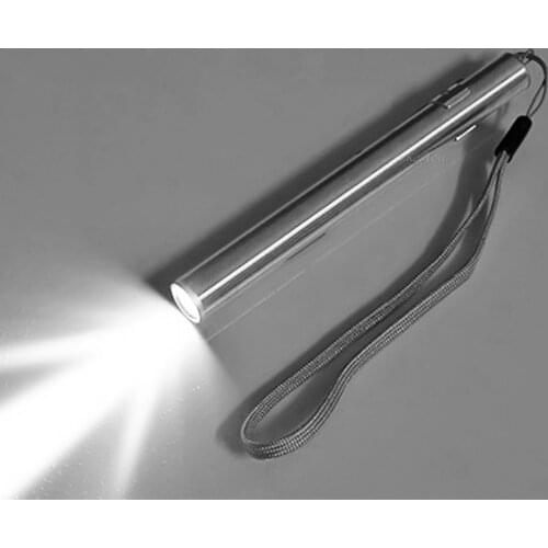 Energy-saving Portable Professional Medical Handy Pen Light USB Rechargeable Mini Flashlight LED Torch with Stainless Steel Clip