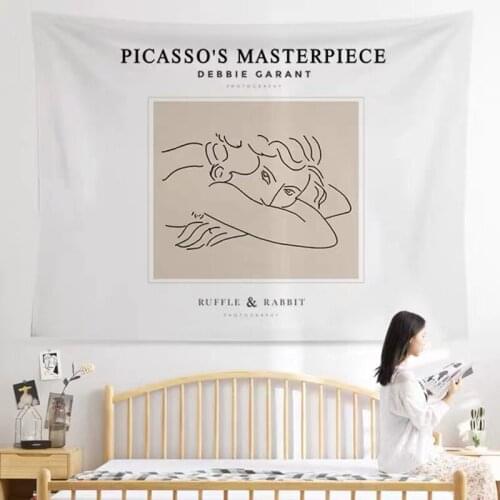 Tapestry Art Background Cloth Hanging Bedroom Dormitory Layout Decorative Wall Nordic Plush Warm and Simple Ins Style Cold Wind