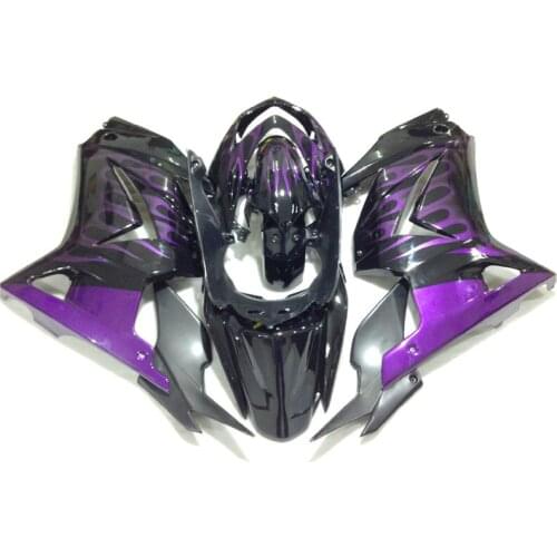 Custom painted Fairing kits for Kawasaki Ninja zx250r 08-14 EX 250 2008 - 2014 ZX 250R purple flame injection fairings bodywork