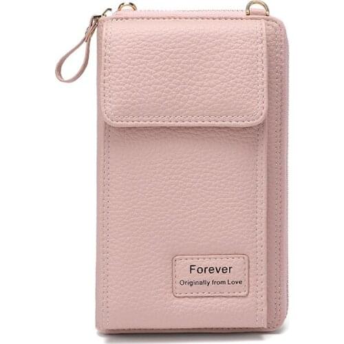 Korean Litchi Stria Multi Function Cellphone Pocket Large Capacity Wallet Single Shoulder Bag Mini Fashion Womens Crossbody Bag