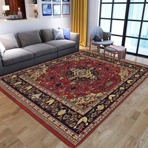 American Style Carpets For Living Room Vintage floral Printed Large soft Floor mat Home Decor Bedroom Bedside non-slip Thick Rug