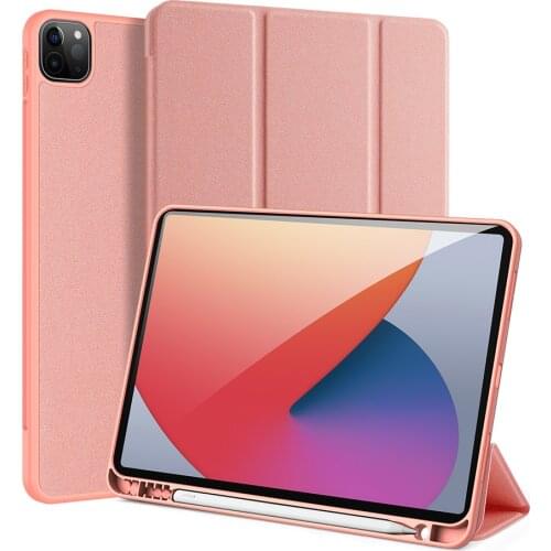 Tablet Leather case for iPad Pro 11 2021 Smart Sleep Wake DUX DUCIS DOMO Series Trifold Protective Case with Pencil Holder