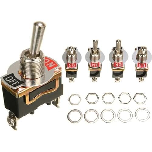 5Pcs 15A 250V Auto Car Boat Motorcycles SPST 2-Pin ON/OFF Toggle Rocker Switch Car Accessories