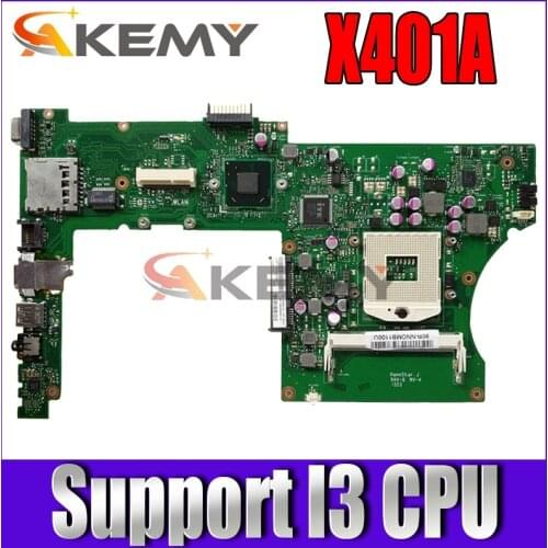 Akemy X401A Laptop motherboard for ASUS X301A X401A X501A original mainboard HM76 Support I3 CPU