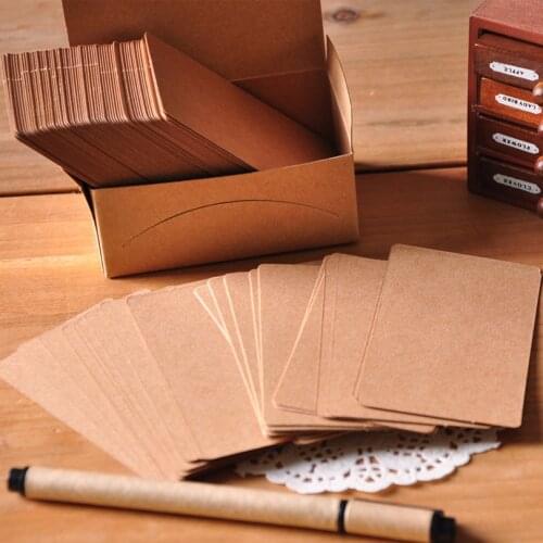 DIY Blank Card Set,200pcs Pure White&Kraft Message Card Labels Cardstock Blank Business Cards