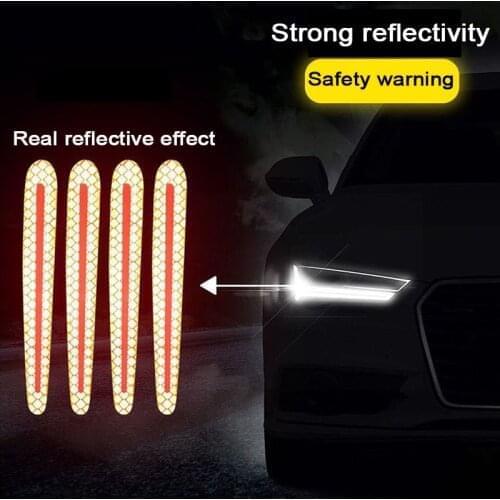 Car Door Handle Stickers 5D Reflective Carbon Fiber Warning Tape For Abarth Fiat 500 Audi A3 8V 8P A4 B8 B6 B7 Mazda 6 3 CX-5