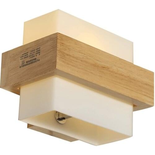 Chinese Wooden Glass Bedroom Bedsides Wall Lamp Bathroom Mirror Front Wall Sconce Japanese Cabinet Stair Case Wall Lighting lamp