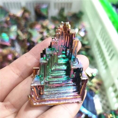 Bismuth natural stone decoration Bismuth colorful Metal Beautiful Natural Antimony ore specimen for collection