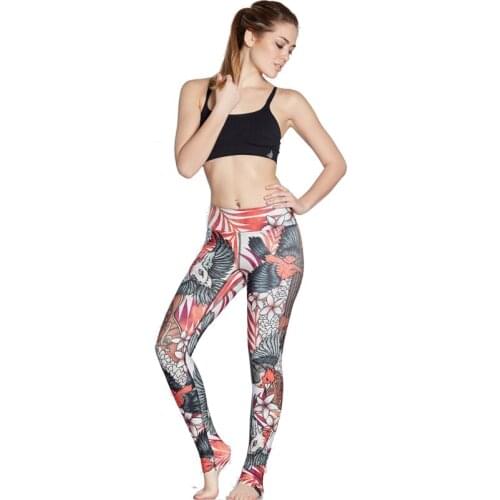 New Red Flamingo fitness leggings Womens Breathable 3D Animal Printing Yoga Sports Trousers Big Size Elastic Gym Pants 5 Pattern
