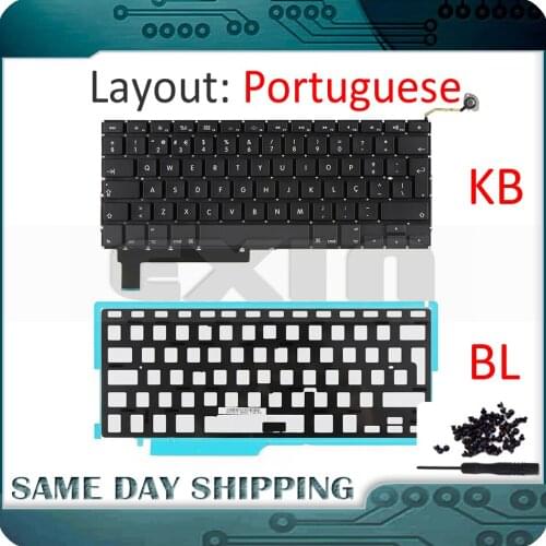 NEW Laptop A1286 Keyboard Portuguese for Macbook Pro 15'' A1286 Keyboard Portugual PT +Backlight Backlit+Screws 2009-2012 Year