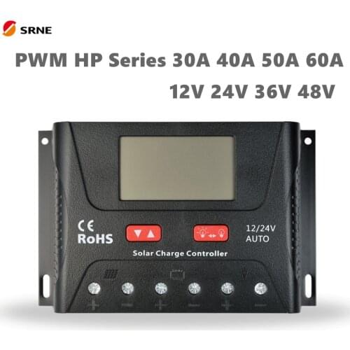 New SRNE PWM Solar Charge Off-Grid Controller 12V/24V/36V/48V Auto 30A 40A 60A HP Series for Lead-acid Lithium Battery System