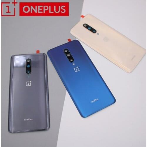 Original 3D Glass For OnePlus 7 Pro Back Housing Cover Door Rear Glass Battery Case Repair Parts With Camera Frame Lens & Logo