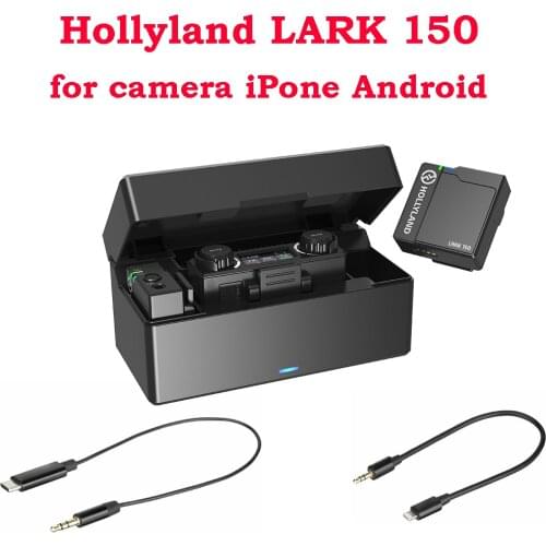 Hollyland LARK 150 Clip-on Wireless Lavalier Lapel Microphone Mic 2.4G Hz Charging Box for DSLR camera smartphones iPone Android