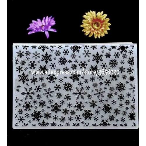 A4 Size Christmas Snowflake Plastic Embossing Folder For Scrapbook DIY Album Card Tool Plastic Template 29.7x21cm 8070510