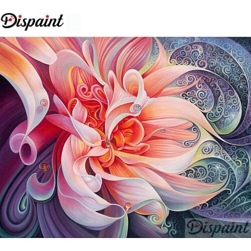 Dispaint Full Square/Round Drill 5D DIY Diamond Painting "Pink flower" Embroidery Cross Stitch 5D Home Decor A11226
