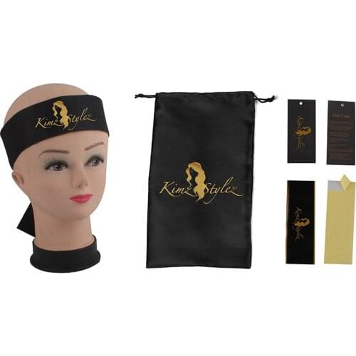 Custom brand logo printing Virgin Hair extensions wrapping bundles packaging satin silk storage bags,band tie,tag sticker labels