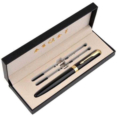 Free Shipping WingSung Luxury Metal Roller Ball Pen with 0.5mm Black Ink Refill Ballpoint Pens Signature pen for Christmas Gift