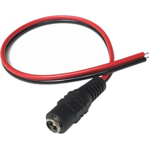 10Pcs 2.1x5.5 Mm Female Plug 12V DC Power Pigtail Cable Jack for CCTV Security Camera Connector