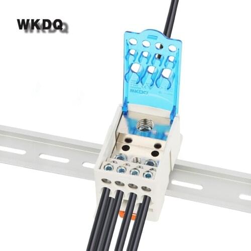 UKK250A Din Rail Distribution Box One in several out Power Terminal Blocks Universal Electric Wire Connector Junction Box