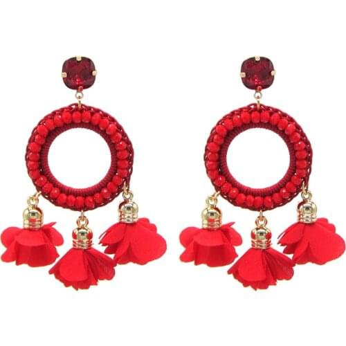 Zouchunfu Handmade Crystal Dangle Earrings for Women 2021 Bohemian Flower Drop Earrings Fashion New Jewelry Wedding Earrings