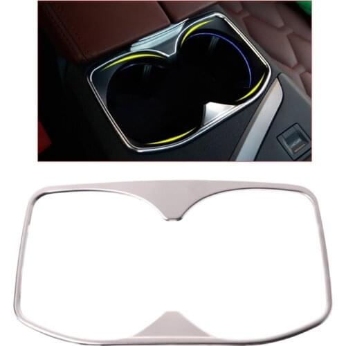 Interior Chrome Water Cup Holder Trim Cover Decorative For Peugeot 3008 5008
