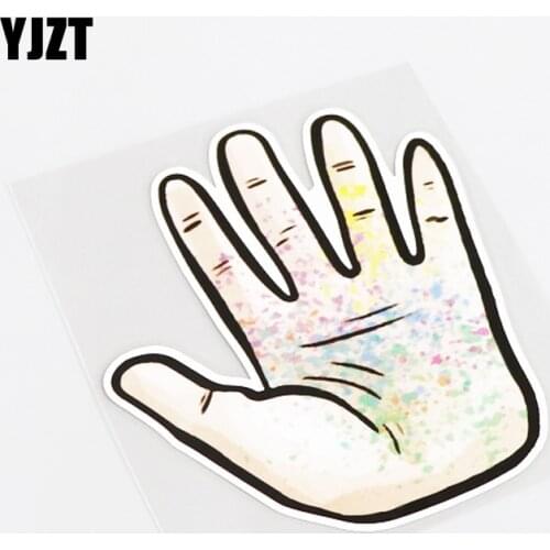 YJZT 10CM*12.2CM Personality Creative Hand Car Sticker Decal Decor PVC 13-0513