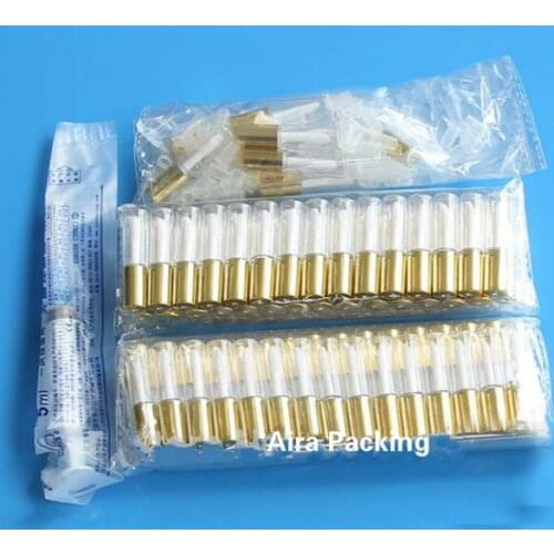 1.2ML 100pcs/lot Plastic Women Lip Makeup Tool Mini Cute Lip Gloss Bottle with Gold Cap DIY Empty Plastic Lipstick Storage Tube