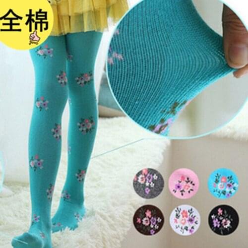 1PCS Spring/Autumn Kids Tights Cotton Baby Girl Children Pantyhose for girls middle child Panty Hose meias infantil floral