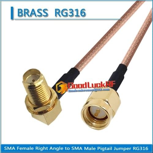 1X Pcs SMA Male to SMA Female Washer O-ring Bulkhead Panel Mount Nut 90 Degree plug Pigtail Jumper RG316 Cable Coaxial