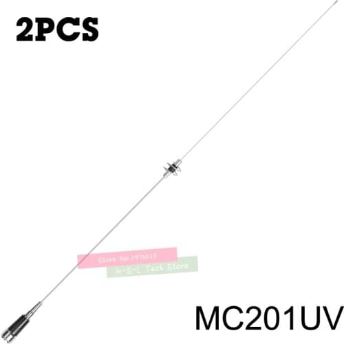 2PCS Dual Band Stainless Steel High Gain Mobile Radio Antenna 144/430MHz UHF/VHF Car Radio Walkie Talkie Accessories For Zastone