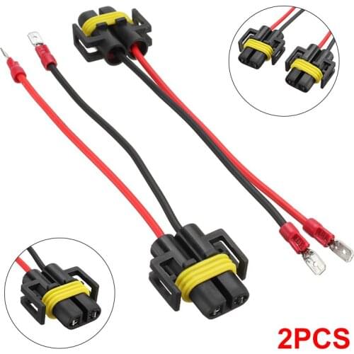 2Pcs H8 H9 H11 Wiring Harness Socket Car Wire Connector Cable Plug Adapter for Most Car Foglight Head Light
