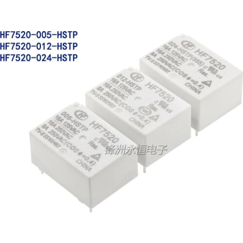 2PCS/LOT Relay HF7520-005-HSTP HF7520-012-HSTP HF7520-024-HSTP 4PIN 16A