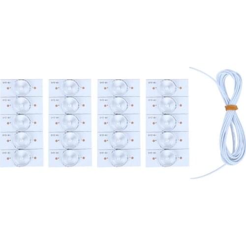 20PCs SMD Light Bead Fiberglass Board Optical Lens Filter with Line 6V for TV Repair Electrical Equipment