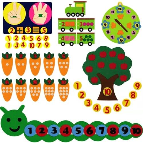 21pcs Apple Tree DIY Train Clock Carrot Puzzle Game Learning Education Match Digital Teaching Toy For Children Birthday Gift