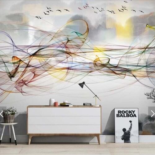 3D Abstract Stripe Line Creative Smoke Style Printed Photo Wallpapers Mural TV Background Home Wall Decor Murals Customize