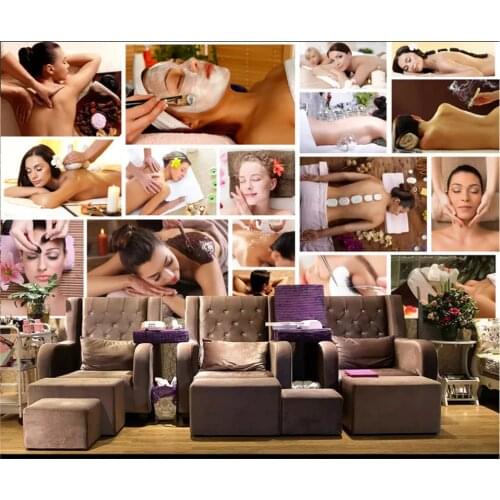 Beibehang Custom fashion formaldehyde-free wallpaper beauty health club physical therapy massage center background 3d wallpaper