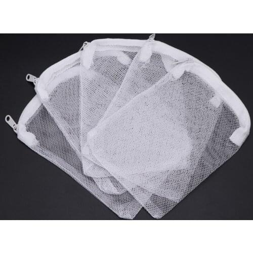 5 Pcs/Set Aquarium Filter Bag Fish Tank Mesh Bag Zipper Net Pond For Bio Ball Active Carbon Isolation Storage 5 Sizes