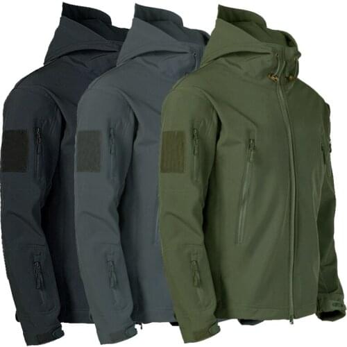 Army Shark Skin Soft Shell Clothes Tactical Windproof Waterproof jacket men Flight Pilot Hood Coat Military Field bomber Jacket