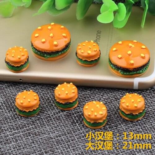 Large and small burger high-quality resin food play accessories DIY handmade childrens hair mobile phone shell accessories