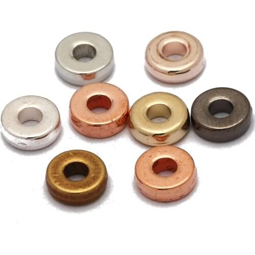 200/400Pcs/lot 6mm Plated CCB Seed Spacer Beads Wheel Beads Round Flat Charm Loose Beads For Jewelry Making Diy Accessories